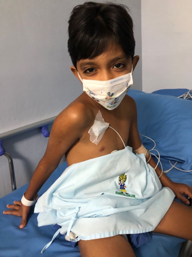 A young patient at a hospital