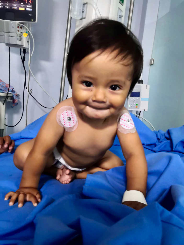 A young patient at the hospital