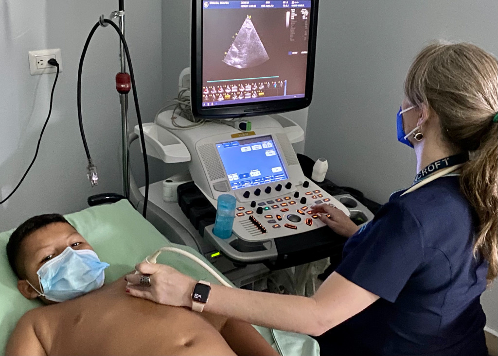A young patient receiving an ultrasound